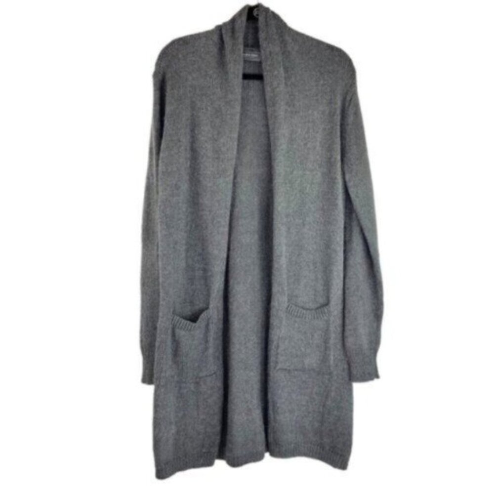 Wooden Ships Knit Long Grey Mohair Blend Cardigan